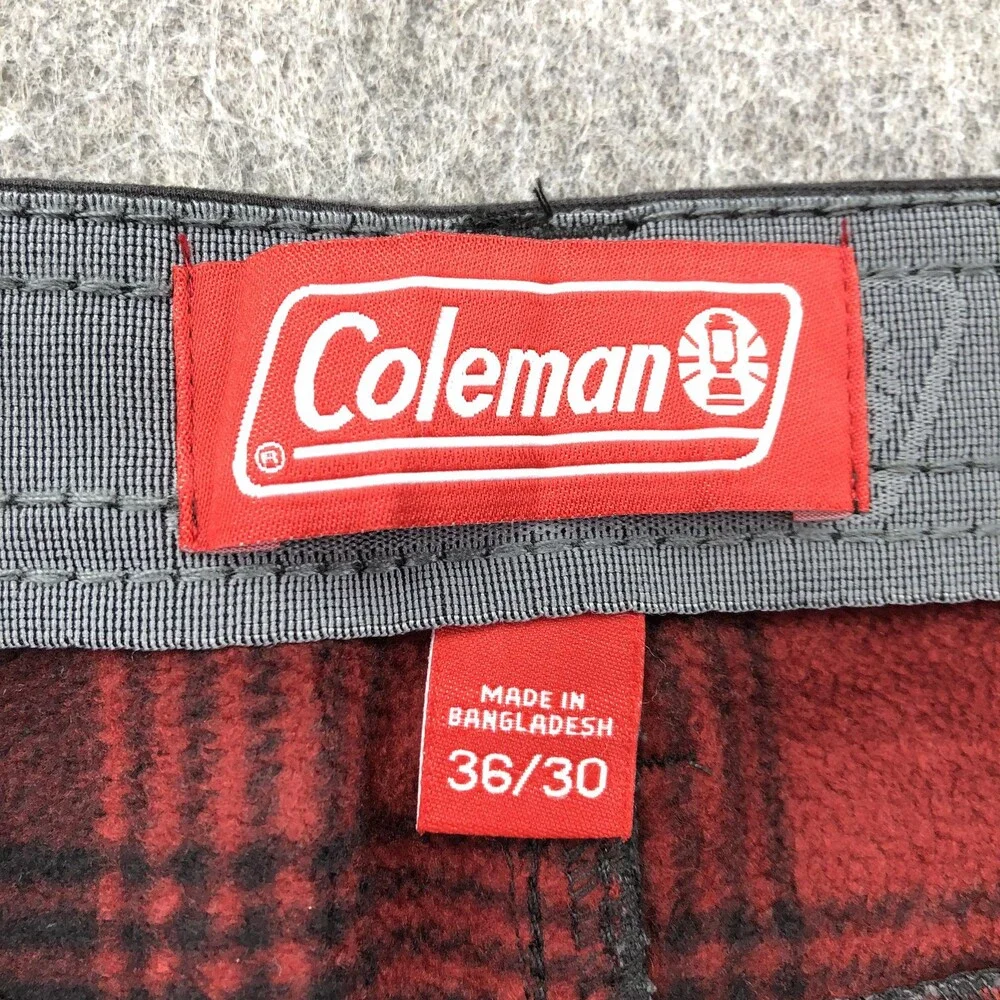 Coleman Pants Mens 36x30 Black Canvas Carpenter Fleece Lined Straight Workwear